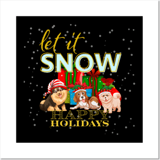 let it snow dog family Posters and Art